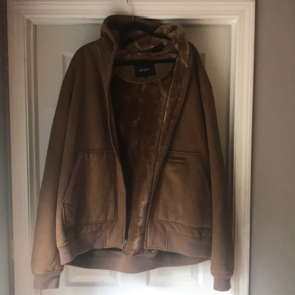 Sean John Suede Jacket with Fake Fur Lining